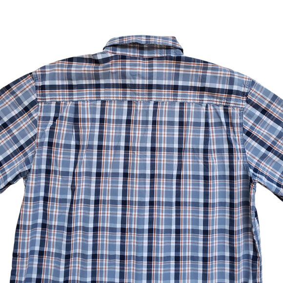 Carhartt Shirt Mens Large Blue Plaid Button Up Short Sleeve Cotton Relaxed Fit - Picture 10 of 10